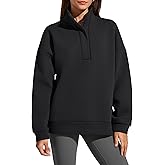 G4Free Flurrylux Women's Fleece Lined Sweatshirts Half Zip Dropped Shoulder Oversized Pullover Loose Fuzzy