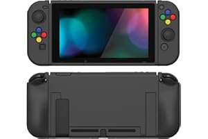 PlayVital ZealProtect Soft Protective Case for Nintendo Switch, Flexible Cover Protector for Nintendo Switch with Tempered Gl
