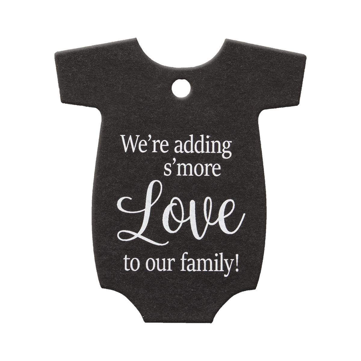 Summer-Ray 50pcs Baby Onesie Adding S'More Love to Our Family Baby Shower Favours Gift Tags Thank You Tags (Black)
