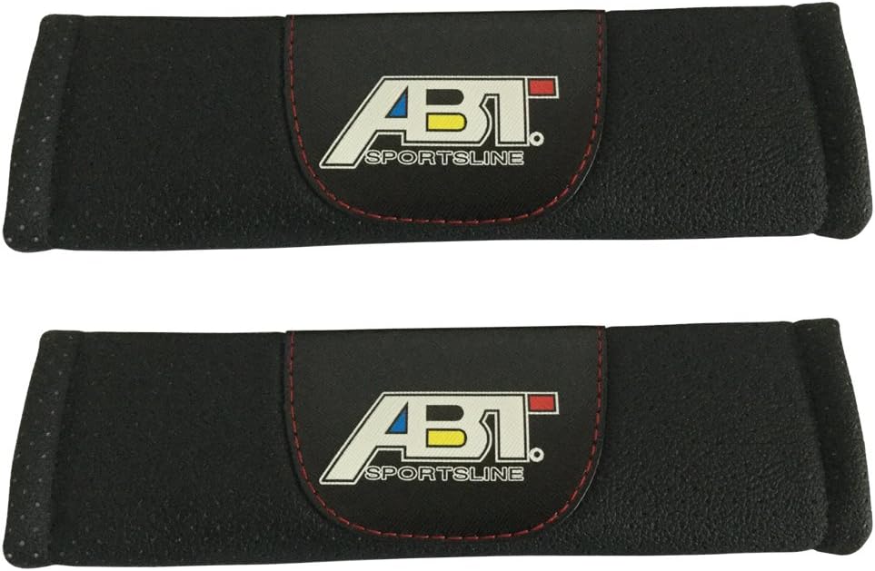 Jimat 2pcs ABT Sportsline Logo Black Leather Car Seat Safety Belt Strap Covers Shoulder Pad Accessories Fit For Audi R8 RS3 RS5 RS7 S3 S4 S5 S6 S7 S8 SQ5 TT