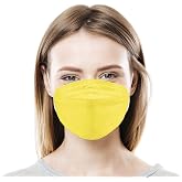 Lutema 5-Ply Disposable Fish Style Face Mask - Made in USA | 3-Panel Flat Fold Design Structure | For Men &amp; Women (5pcs)