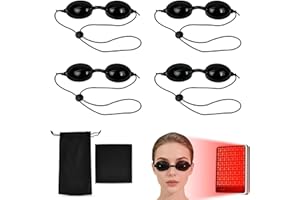 HUIAWAY 4pcs Protective Tanning Goggles, Safety Goggles for LED Red Light Therapy, Safety Beauty UV LED Eye Protection Glasse