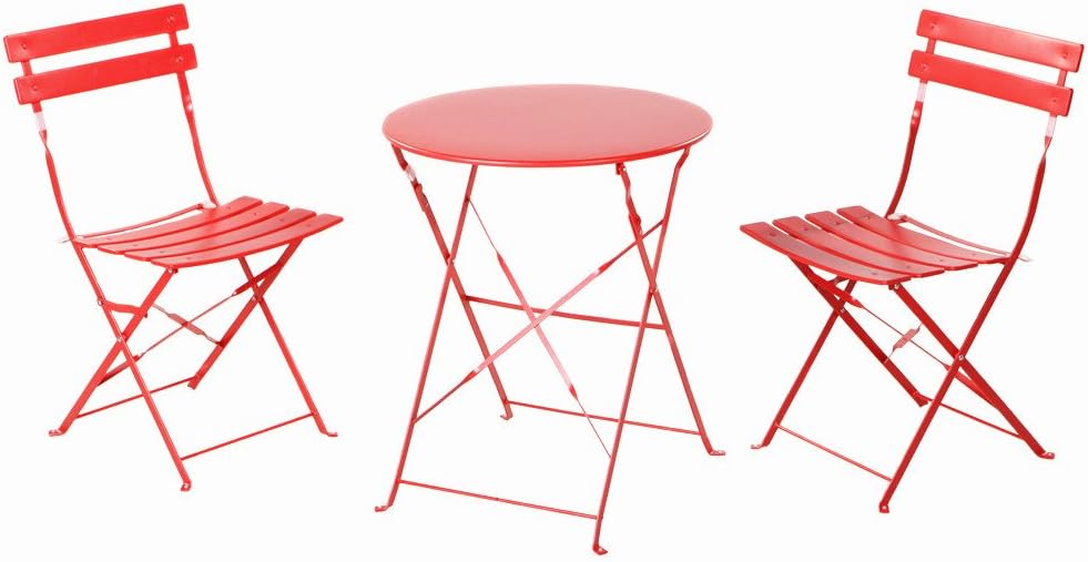 Grand patio Conjunto de Mesa y sillas Plegables para Exterior, Ideal