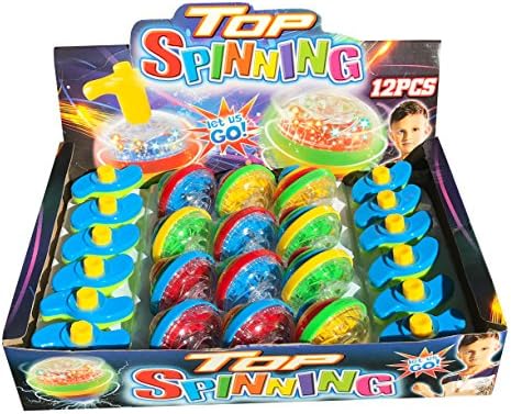 LED Flashing Light Gyroscope Spinning Tops Party Favor (Pack of 12)