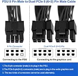 HALOULENI PCIe 8Pin to Dual 8Pin(6+2) Male Power Cable for Corsair PSU view 2