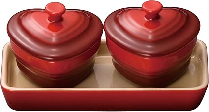 Amazon ル クルーゼ Le Creuset 耐熱容器 ミニチュア ラムカン ダムール セット チェリーレッド 耐熱 耐冷 電子レンジ オーブン 対応 日本正規販売品 電子レンジ調理用品 オンライン通販