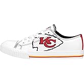 FOCO NFL Womens NFL Ladies Fashion Team Big Logo Low Top White Canvas Sneakers Shoes