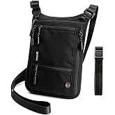 YIPINU Neck Wallet, RFID Blocking Passport Holder Concealable Travel Pouch | Secure Dual Strap, Hidden Under Clothes Travel Neck Pouch, Security Passport Wallet for Men Women Family