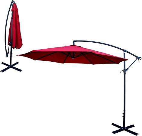 Amazon Com Best Choice Products 10ft Offset Hanging Outdoor Market Patio Umbrella Burgundy Large Patio Umbrella Garden Outdoor