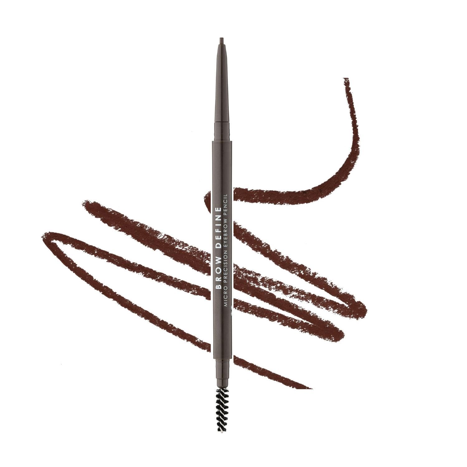 MUA Makeup Academy Brow Define, Micro Eyebrow Pencil with Spoolie Brush, Dark Brown, 0.05 g - Vegan & Cruelty Free