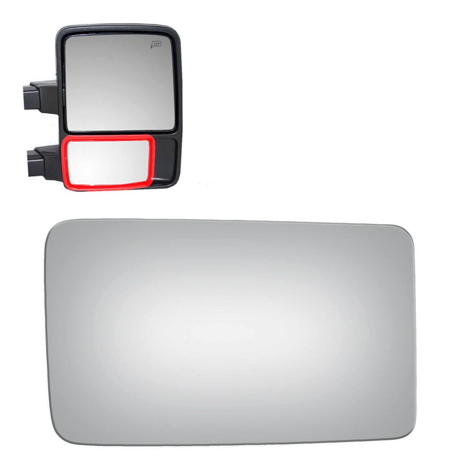 Photo 1 of WLLW Mirror Glass fit for 13-14 F-150 08-20 F250 F350 F450 Super Duty 17-20 F550 Super Duty 16-21 F650 F750 Passenger Side (Lower Convex)