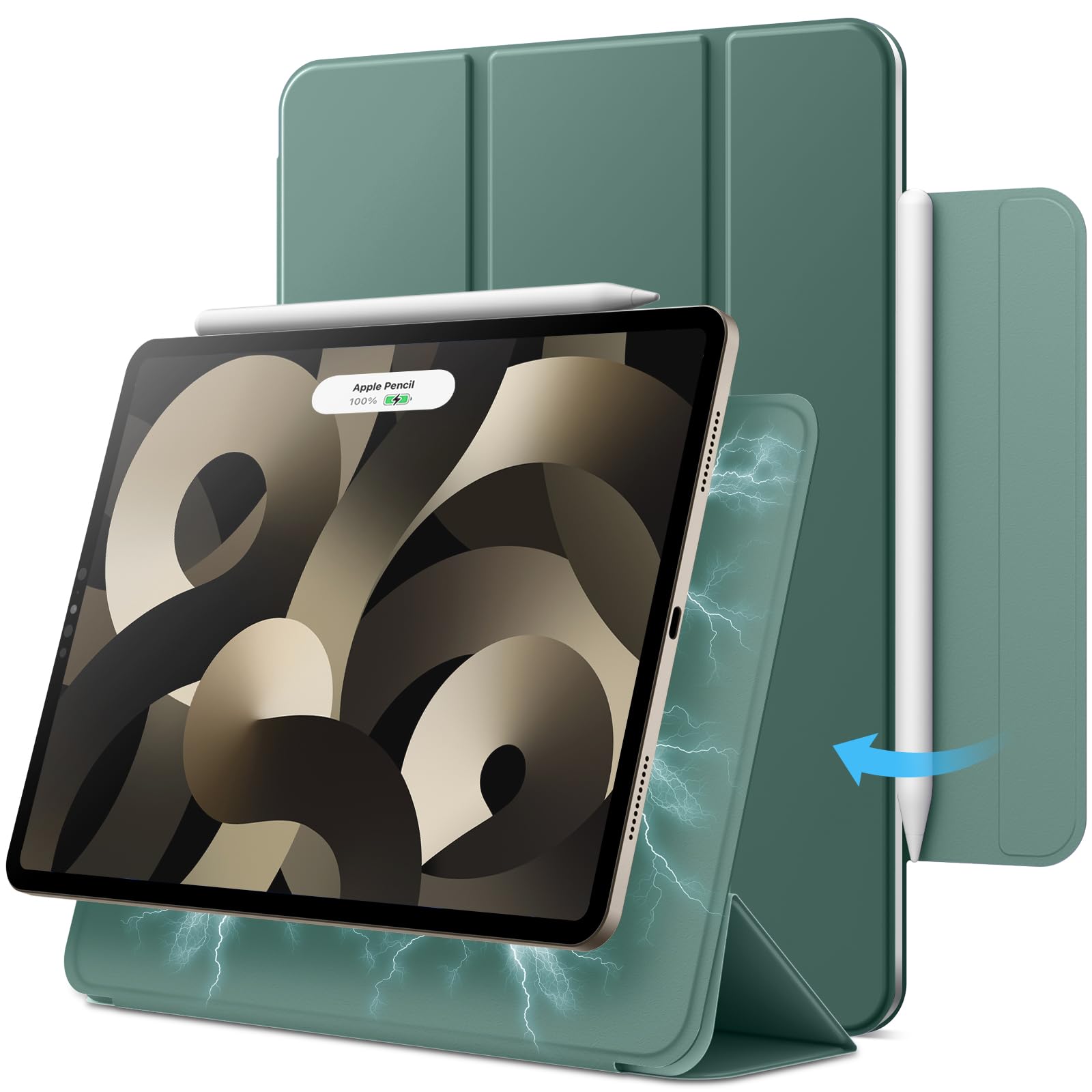 JETech Magnetic Case for iPad Air 11-Inch M4/M3/M2 (2026/2025/2024), iPad Air 5/4 (2022/2020 5th/4th 10.9-Inch), iPad Pro 11 (2018), Magnetic Attachment, Slim Tablet Cover (Misty Blue)