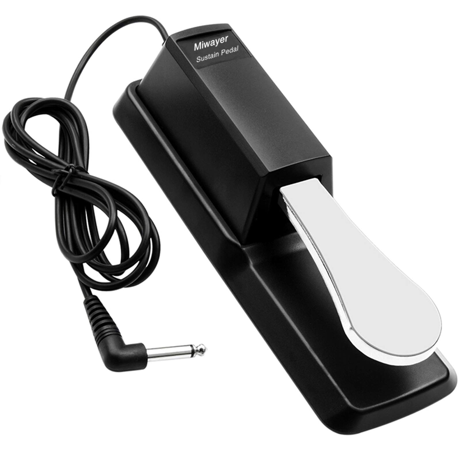 Miwayer Sustain Pedal with Polarity Switch,for MIDI Keyboard,Synth,Digital Pianos,Electronic Drum,Electric Piano,Yamaha,Casio,Roland(6.5 Feet Cable With 1/4 Inch Plug)