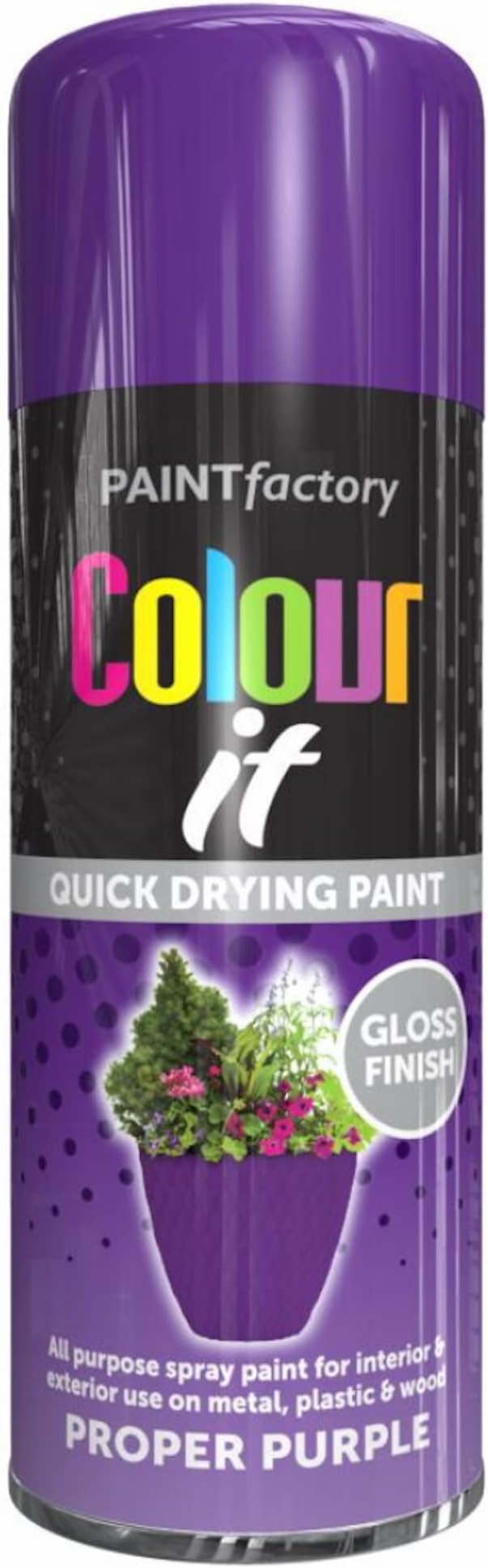 Paint Factory Purple Gloss Spray Paint 250ml Interior Exterior All Surface