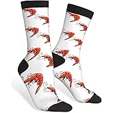 AOYEGO Cute Squirrel Funny Socks Brown Acorns Novelty Casual Crew Socks Contrast Color Design for Women Men Gift