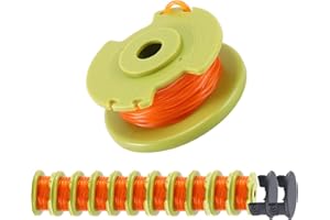 A ANLEOLIFE .080in Twisted Line Spool #AC80RL3 for RYOBI Cordless Auto-Feed String Trimmers 18v 24v and 40v,11ft-Long (12 Spools & 2 Cap)