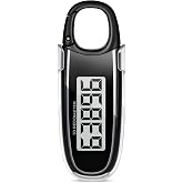 Jaxrium 3D Pedometer for Walking. Simple Step Counter with Clip &amp; Carabiner | Accurate Step Tracker with Large Display &amp; 10-Step Error Prevention, Easy to Use for Seniors, Women, Men