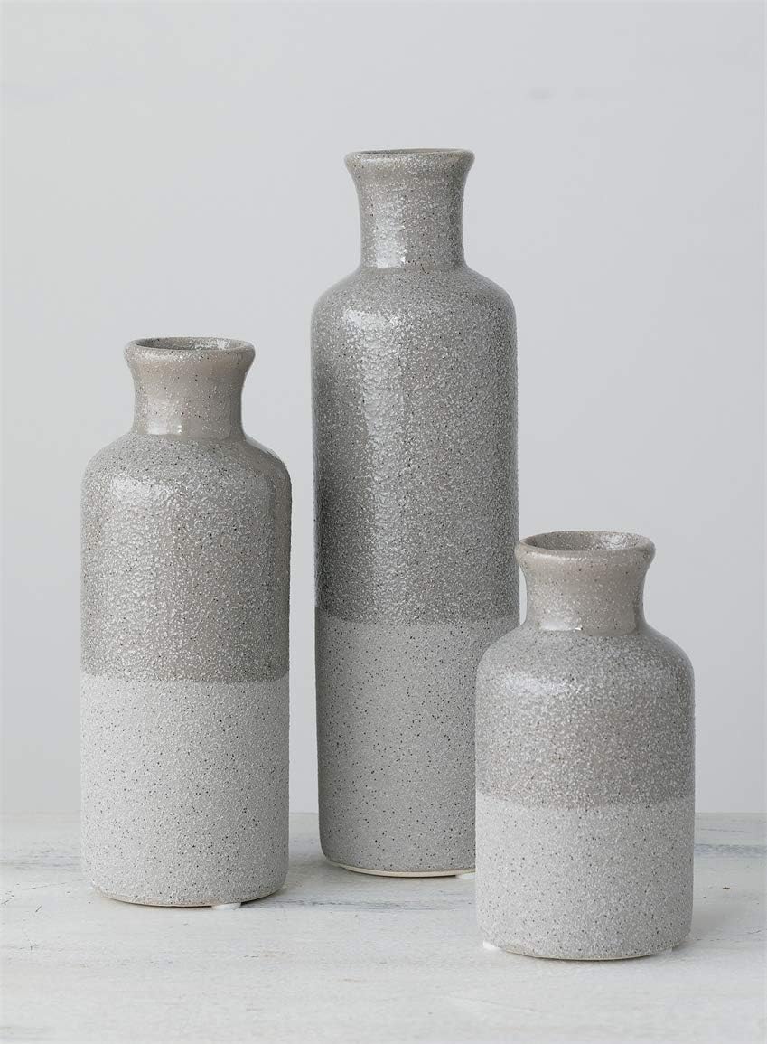 Sullivans Small Gray Vase Set Ceramic Rustic Home Decor Ombre Dark to Light Gray Set of 3 Vases CM2859 B07N6CXRPJ
