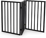Oypla Black Dog Safety Folding Wooden Pet Gate Portable Indoor Barrier view 2