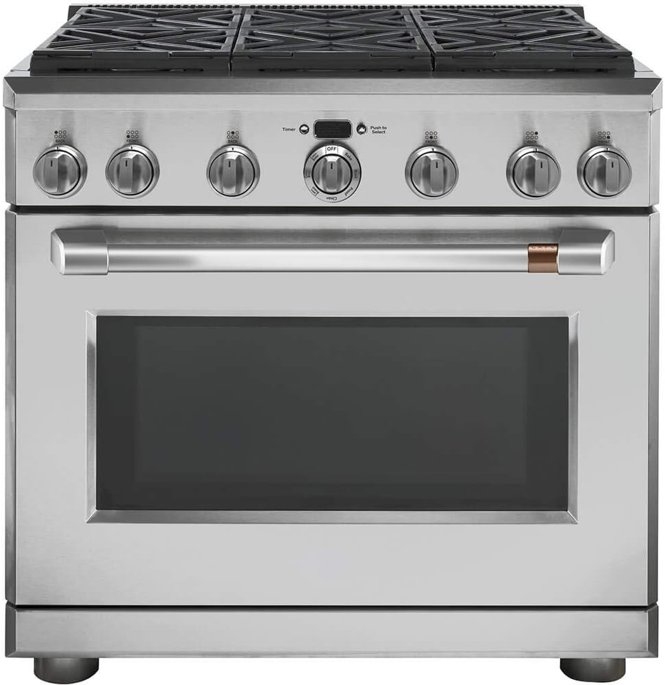 Cafe 36" Dual-Fuel Professional Range with 6 Burners (Natural Gas) Stainless Steel C2Y366P2MS1