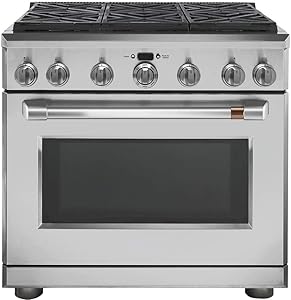Cafe 36" Dual-Fuel Professional Range with 6 Burners (Natural Gas) Stainless Steel C2Y366P2MS1