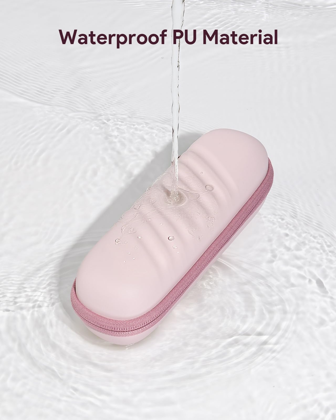 SQERO 2.0 Elektrische Zahnbürste Reiseetui, Kompatibel mit Oral B/Oral-B Pro/Philips Sonicare Zahnbürsten, Tragbare Zahnbürstentasche, Schrägstreifen, Wasserdicht (Rosa) 4