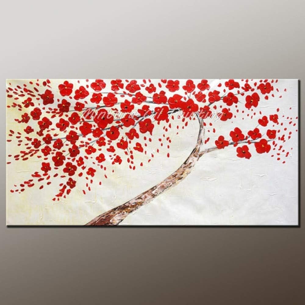 YLXINGMU Handgemaltes Ölgemälde,Modernes Abstraktes Rotes