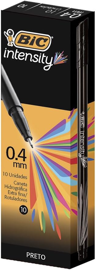 Caneta Hidrografica Intensity C 10 Cores Bic Caneta Hidrografica Intensity 0 4 Preta Bic Caixa C 10 Unidades Amazon Com Br