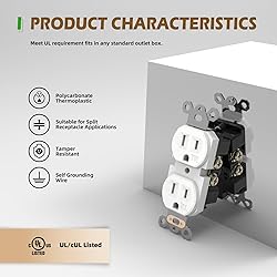 TOPELER Standard Electrical Wall Outlet, 15A