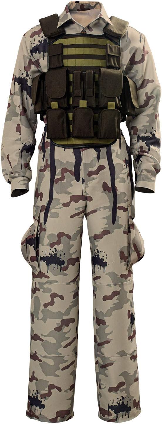 Adult Mens Cliff Cosplay Costume Halloween Camouflage Uniform Full Set