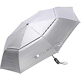 G4Free UPF 50+ UV Protection Travel Umbrella 42/46 Inch Windproof Silver Coating Sun Blocking Umbrella