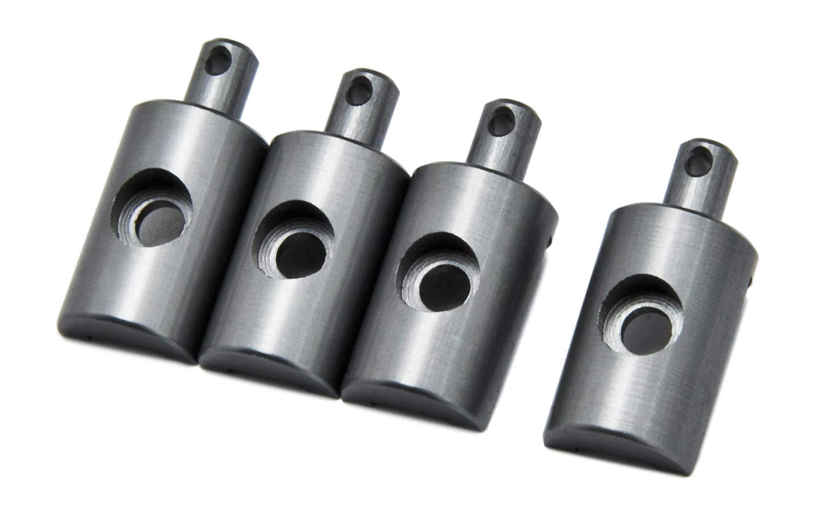 PrecisionGeek Gun‑Metal CNC Aluminium Body Mounts for Tamiya Lunchbox (Set of 4) – Durable RC Upgrade for Chassis Strengthening