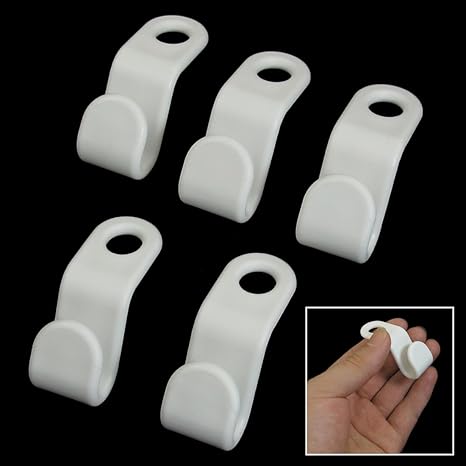 Amazon Co Jp Uxcell ハンガーコネクター ハンガーフック プラスチック製 服ハンガー 可連接フック サイズ5 X1 8cm 家庭用 5個 白い ホーム キッチン