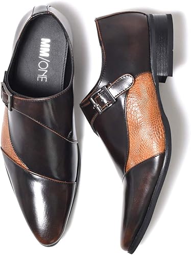 Amazon エムエムワン 撥水加工 低反発インソール メンズ ビジネスシューズ 切り替え コンビシューズ イントレチャート リザード 型押し ドレスシューズ 紳士靴 ロングノーズ Zox3b Mm One エムエムワン ビジネスシューズ