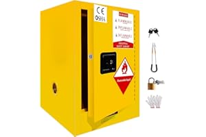 WETOXL 12 Gallon Flammable Cabinet 23H x 18W x 18.2D, Hazardous Storage cabinets, Galvanized Steel Safety Storage Cabinet, Adjustable Shelf Fireproof Cabinet, for Commercial Industrial and Home Use