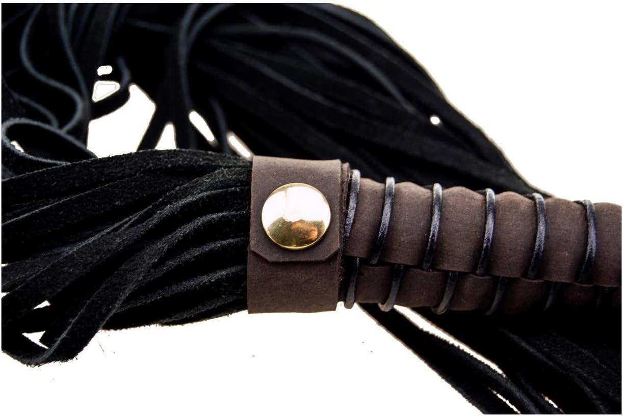Bound by Loving Joy Nubuck Leather Flogger, Spanking Flogger, Bondage Gear, Brown and Black - Image 5