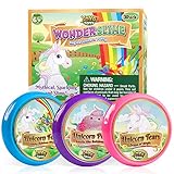 YoYa Toys WonderSlime Unicorn Slime Kit [3-Pack] | Unicorn Slime Poo + Unicorn Tears + Unicorn Food + Straw to Make Bubbles | Colorful & Non-Sticky Sludgy Slime for Kids & Adults