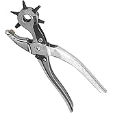 Weaver Leather Supply German Made Revolving Leather Hole Punch Tool, Adjustable Rust-Resistant Punch Pliers, Hole Maker for Belts, Gaskets, and More