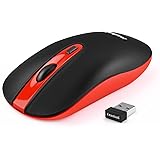 LeadsaiL Rechargeable Wireless Computer Mouse, 2.4G Portable Slim Cordless Mouse Less Noise for Laptop Optical Mouse with 5 A