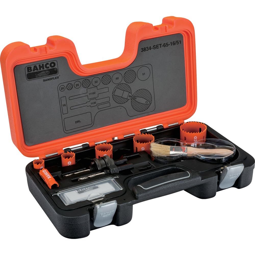 Bahco 3834-set-65-16/51 Elect'ns Holesaw set