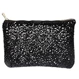 Dazzling Glitter Sparkling Bling Sequins Handbag Clutch Evening Party Bag (Black01)