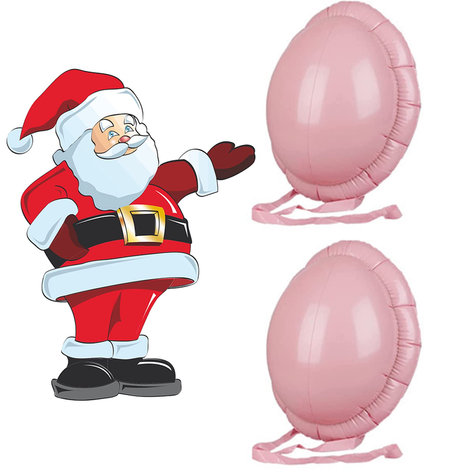 LOCOLO 2 Pcs Santa Big Belly Inflatable Fake Belly With A Hand Pump For Christmas Or Halloween Cosplay Decoration, Unisex Belly Stuffer Santa Big