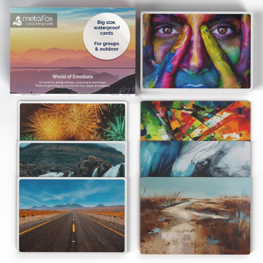 metaFox deep Pictures Worlds of Emotions B5-52 Large Coaching Cards (25cm) Made of Sturdy PP Material for Emotional Intelligence workshops and Team Building