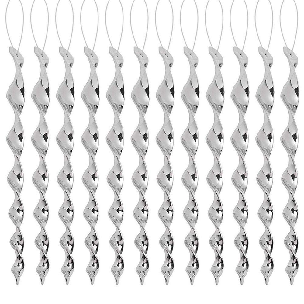 Bird Repellent Rods, Silver Wind Spiral, Set of 12 Hanging Bird Repellents 30 cm Repellent Reflecting Rods for Bird Control (12 pcs)
