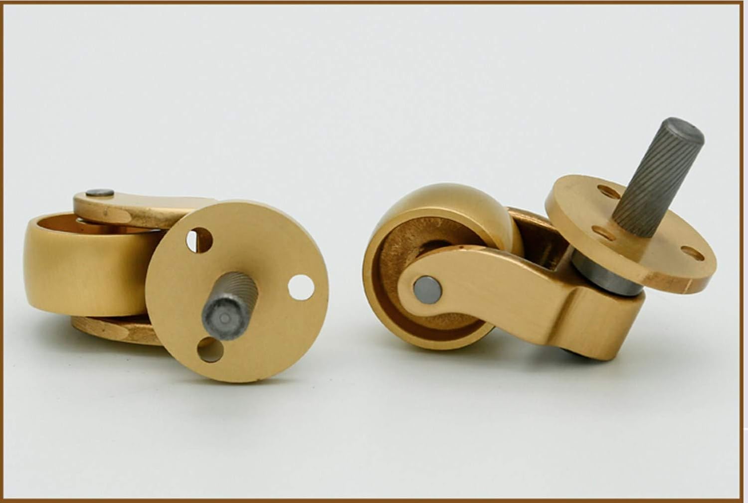 4 Ruote Universali Per Mobili In Ottone, Ruote In Ottone Massiccio, Ruote Girevoli A 360 Gradi Capacita Di Carico 75 Kg Viti Incluse 83840607