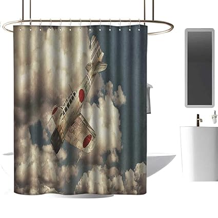 Amazon Com Qenuan Hotel Grade Shower Curtain Airplane Old School