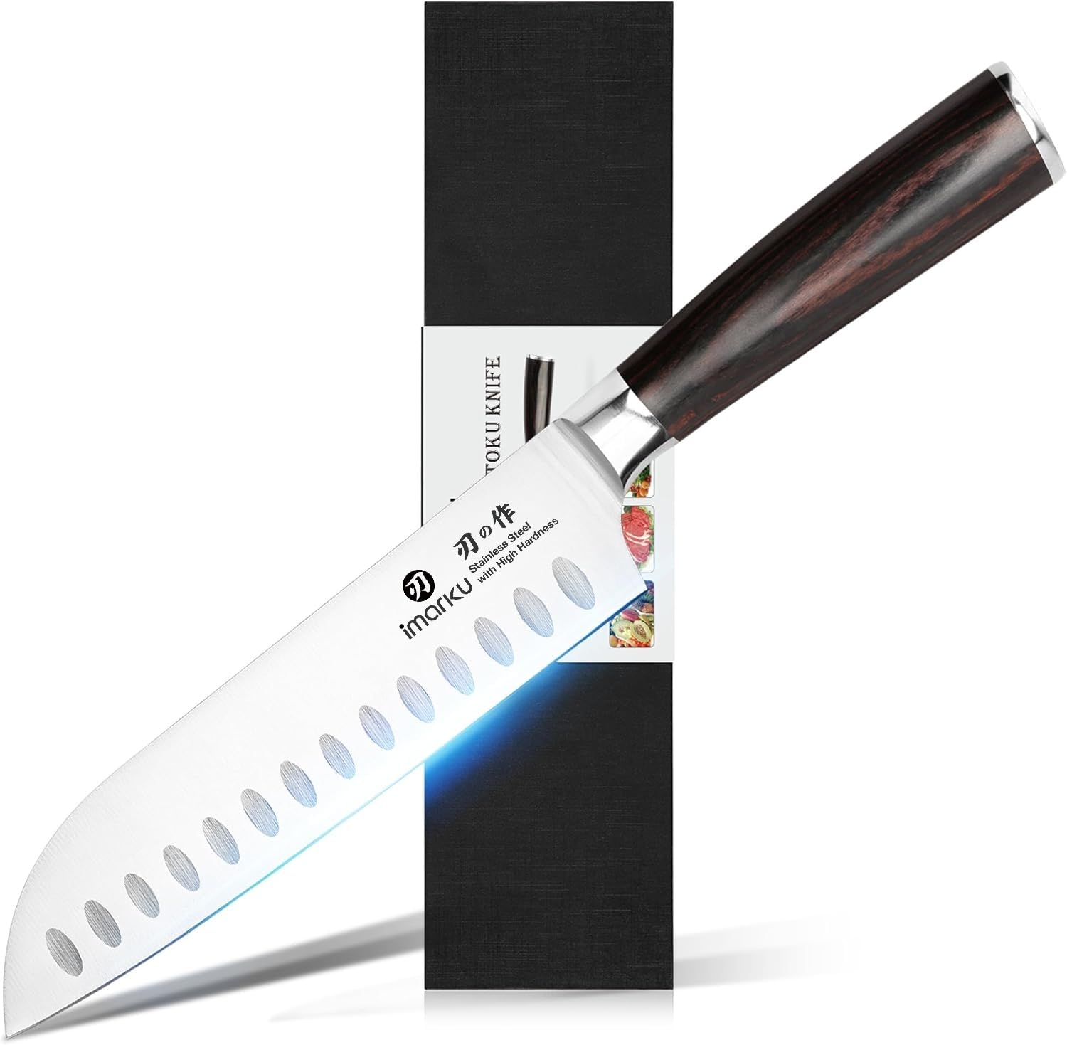 imarku Santoku Knife-Super Sharp Chef Knife Made of High Carbon Stainless Steel,Kitchen Knife with Ergonomic Handle,Best Gift Sharp Knife on Christmas and Birthday for Her Him Image