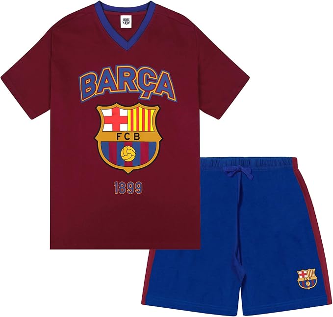 FC Barcelona - Pijama corto para hombre - Producto oficial: Amazon.es: Ropa y accesorios