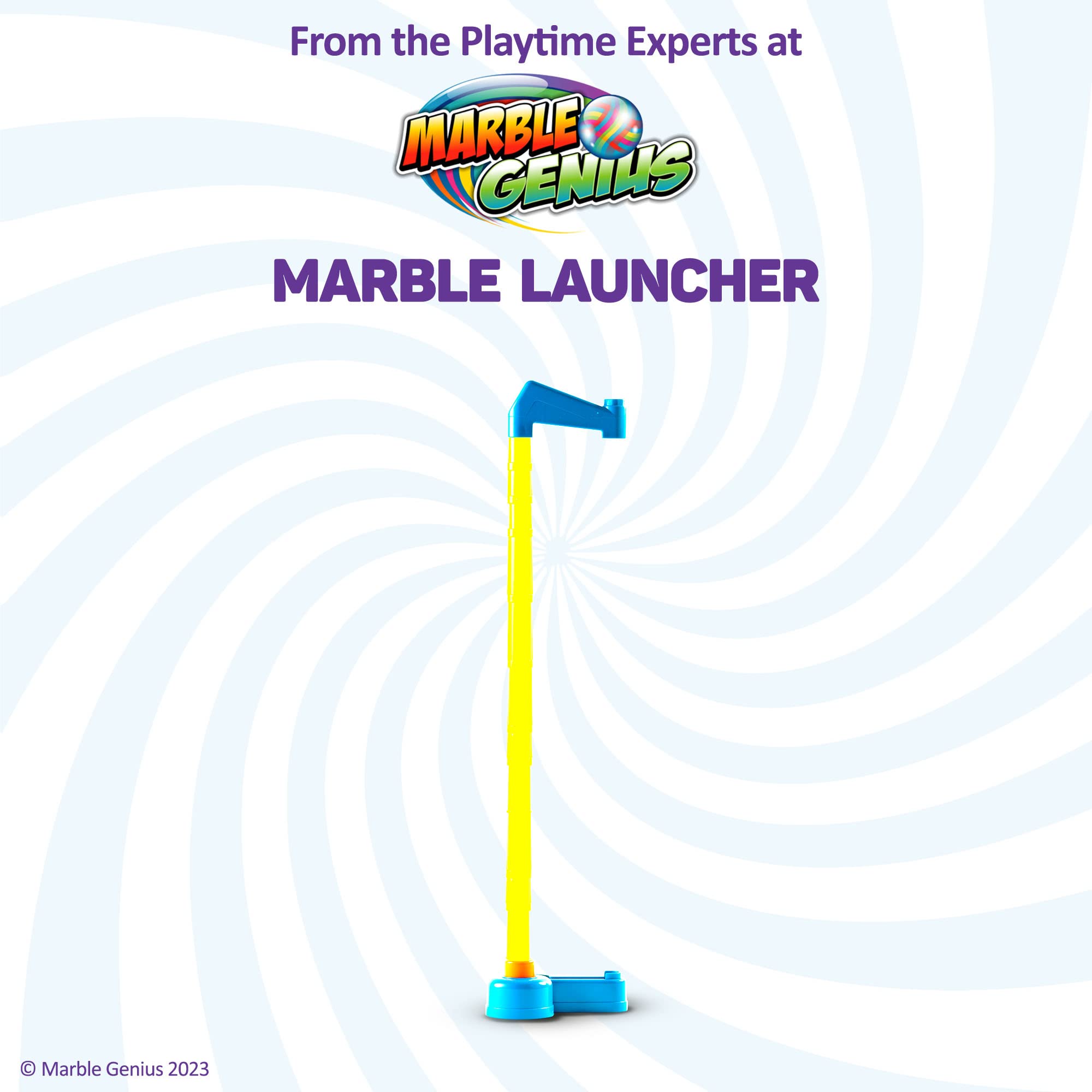 Marble Genius Run Launcher - Unleash Your Creativity with This Set, Includes Marble Launcher Base, Tubes, Top, and 5 Plastic Marbles, Educational STEM Toy, Build, Launch, and Watch Your Marbles Soar