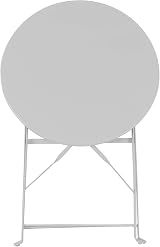 Harbour Housewares 2 Seater White Round Bistro Table and Chairs Set 3 Piece view 3